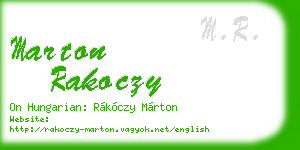 marton rakoczy business card