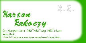 marton rakoczy business card